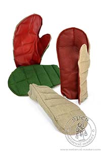 Quilted gloves - stock. Medieval Market, A quilted gloves